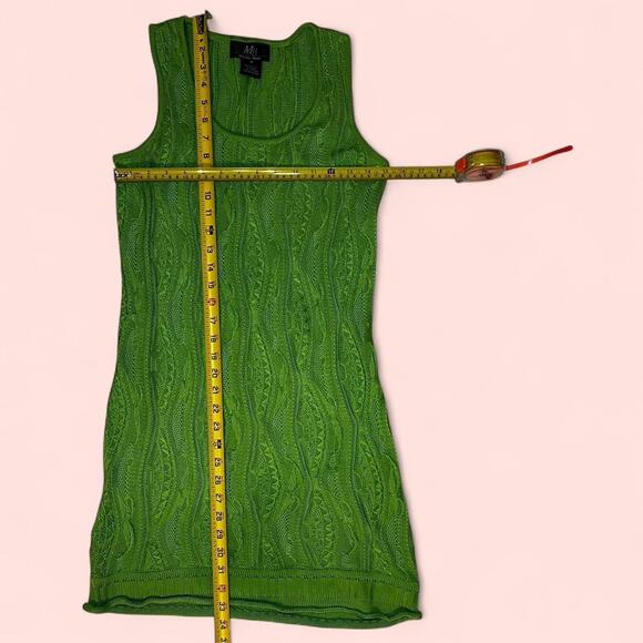 Vtg lime green mini knit dress - Picture 4 of 4